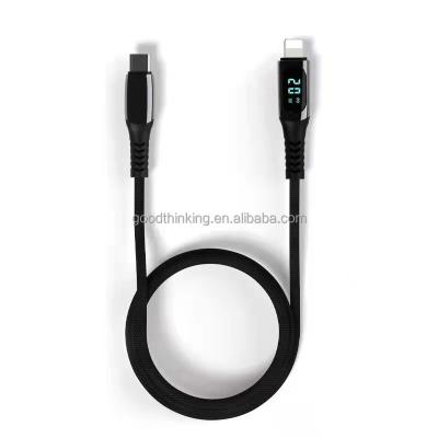 China New Design Camera 100W Digital Display USB Fast Charging Cable Type C to Lightning USB C OEM 1M Charging Light Cable 2M for sale