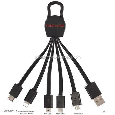 China Camera 5 in 1 50CM 80CM LOGO OEM USB Charging Cable Micro USB Type C for Power Bank Micro USB Charging Left Connector for sale