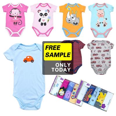 China High Quality Comfotable Summer 5 Pcs/Set Cute Infant Baby Toddler Boy Girl Short Sleeve Romper Newborn Pajamas Cartoon Infant Romper for sale