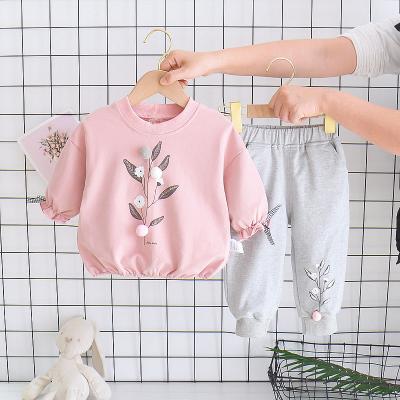 China Anti-shrink Kids Clothing Set Babies Clothes Sets Cotton Fabric For Spring Autumn Girls Sport Suits Shirt +pants Baby Clothing for sale