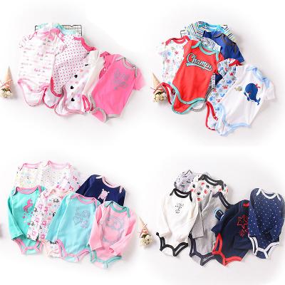 China Comfotable Sells Summer 5 Pcs/Set Wholesale Cute Infant Baby Toddler Boy Girl Short Sleeve Romper Newborn Pajamas Cartoon Infant Romper for sale