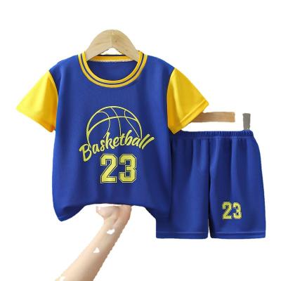 China Kids Casual Boys Basketball Tank Top Summer Sleeveless Clothing Sets Kids Two Piece Vest +Shorts Clothes Set For Sport Wear for sale