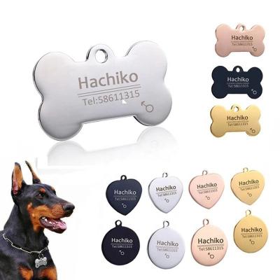 China Custom 2022 Custom Factory Logo Stainless Steel Metals Personalized Front and Back Engraving Collar Dog ID Tag for sale