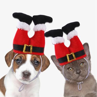 China Stocked Funny Hat Dog Cat Christmas Ornaments Pet Headdress Christmas Clown Christmas Supplies Creative Pet Dog Costume for sale