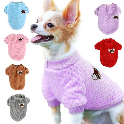 China Viable Soft Cute Round Neck Dog Clothes Autumn Winter Dog Clothes Biped Dog Sweater for sale