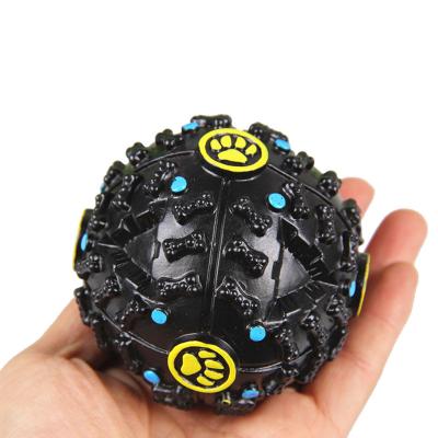 China Viable Funny Squeaky Dog Toy Ball Leak Food Dog Toys Pet Training Treat Dog Dispensing Toys For Aggressive Chewer for sale