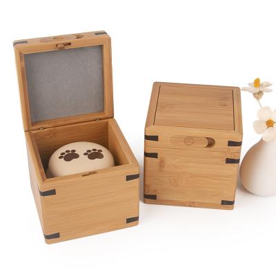 China Pet Cremation Box Viable Urn Box Bamboo Clamshell Urns For Pet Ashes Cremation Cremates Pet Biodegradable Urn Boxes Bamboo Burial Memorial for sale