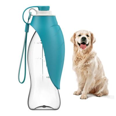 China Sustainable Leaf Shaped Desgin Twin-Wheel Travel Folding Convenient Portable Dog Water Bottle for sale