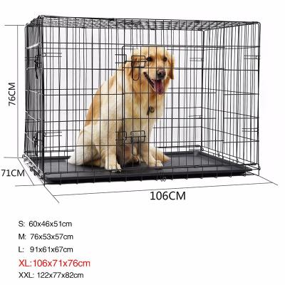 China Viable Heavy Duty Pet Cage Folding Dog Cat Rabbit Puppy Folding Crate for sale