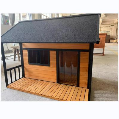 China Hot Sale Outdoor Dog Villa Kennel Pet Environmental Protection Windproof Solid Wooden Kennel for sale