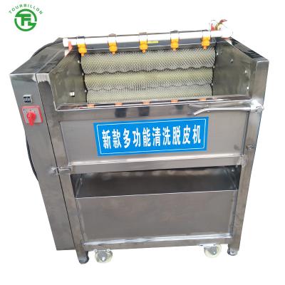 China Food industry cassava brushing washing cleaning and peeling machine for food processing machinery for sale