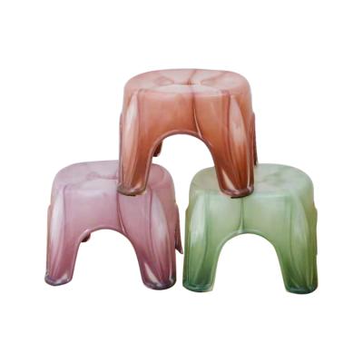 China Modern Creative Plastic Stool Fall Proof Bathroom Bedroom Dining Stool Thickened Plastic Chair Low for sale