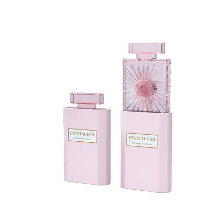 China New Summer Desktop Perfume Fan Portable Cute Handheld Desktop Fan Stand Small Mini USB Rechargeable Stand for sale