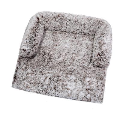 China Good Quality Custom Made Non-Slip Round Faux Long Fur Pet Bed Non-Slip Outdoor Cat Dog Bed Maker for sale