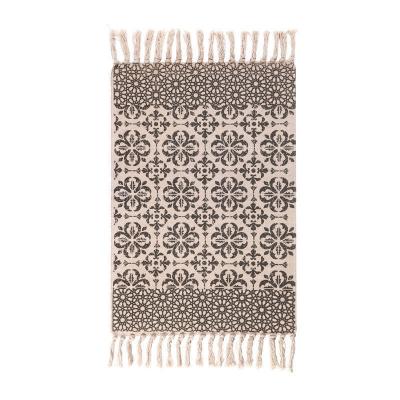 China Non-Slip Blankets With Tassels Modern Geometric Floor Rug For Door Bohemia Cotton Chic Living Room Bedroom Machine Washable for sale