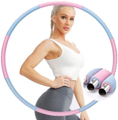 China BELLY Stainless Steel Core Weighted Polynesian Dance Circles For Adults Weight Loss 8 Sections Fitness Workout Detachable Circle for sale