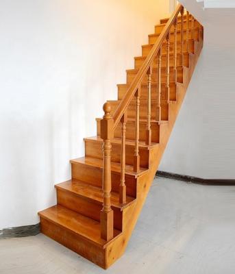 China Straight House Solid Wood Prefab Corner Staircase Design For Sale for sale