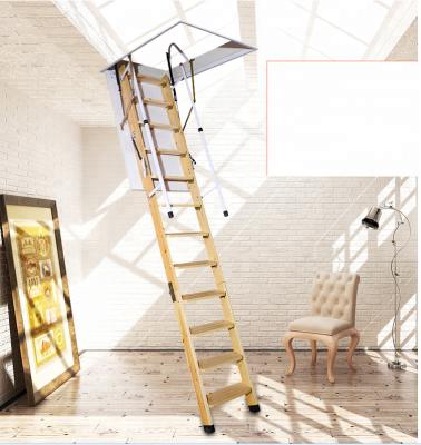 China Folding ladders manufacturer direct sale woodiness 3 fold attic stairs for sale