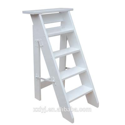 China Multifunctional wooded foldable steps ladder of folding ladders for home for sale