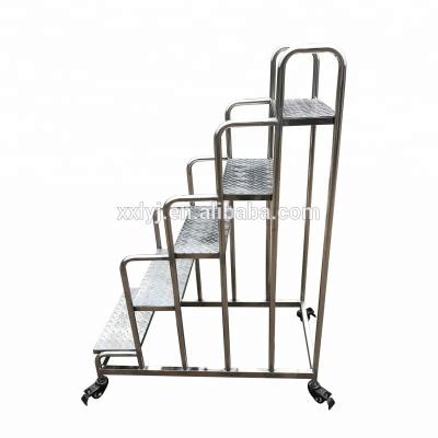 China Indoor Outdoor Non-Slip Steel Steps Rolling Platform Ladders for sale