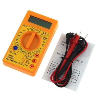 China Yellow Mini Multimeter , DT830D Multimeter AC Buzzer DC Test 125*70*29mm for sale