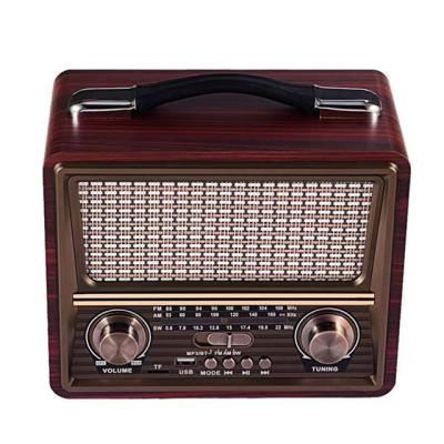 China PORTABLE FM AM Switch Tri Band with USB TF Card,Wood Box Pure Portable Wireless Bluetooths Retro Radio for sale