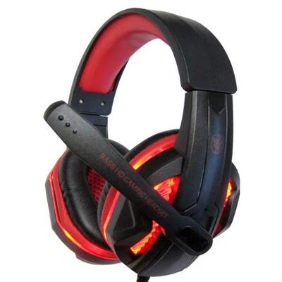 China The earphone the headset emits light at night, and the PC can use the 3.5mm gaming headset with the microphone for sale