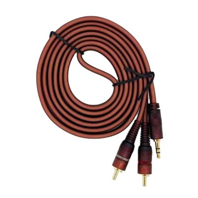 China The AUX socket. Durable Audio Cable 3.5mm Video To 3RCA Male Plug Cable For Speaker Computer Multimedia Key Monitor Function for sale