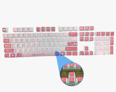 China Computer Keyboard Pink 104keys Beautiful Thermal Sublimation PBT Cherry Style Switches Keycaps For Mechanical Keyboard Keycaps for sale