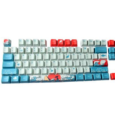 China Computer Keyboard Coral Sea Sublimation Thermal Technology For Mechanical Keyboard Keycaps Support 61 87 Keys for sale