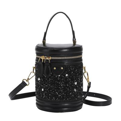 China High quality female high quality sequins leather cross - famous luxury body brand bucket bags women handbags ladies purses and handbags for sale