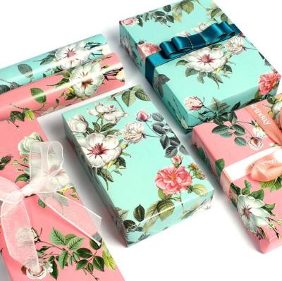 China Recyclable Green Thick Flower 80GSM Gift Wrapping Paper Wholesale High Quality Gift Wrapping Sheet for sale