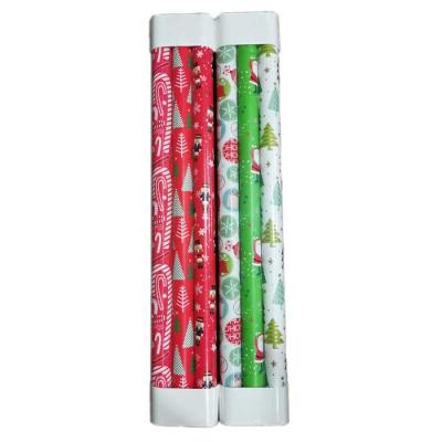 China Recyclable 3 Rolls Set Elegant Jumbo Roll Christmas Gift Wrapping Paper for sale