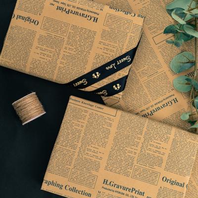 China Waterproof New Design Kraft Paper Wrapping Paper For Gift Wrapping Flower Wrapping Paper Pulp for sale