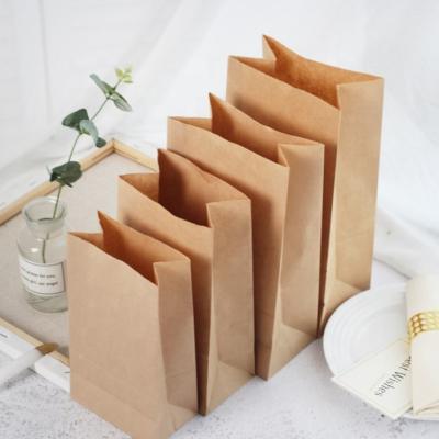 China Recyclable Disposable Kraft Paper Bag Food Packaging Greaseproof Bag Baked Bread for sale