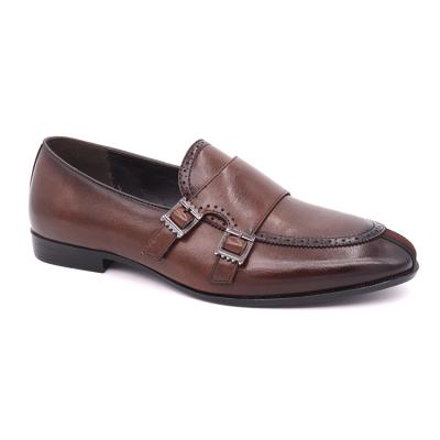 China Custom Made Monk Anti-slippery British Classic Casual Leather Strap PU Microfiber Stylish Business Shoes Men for sale