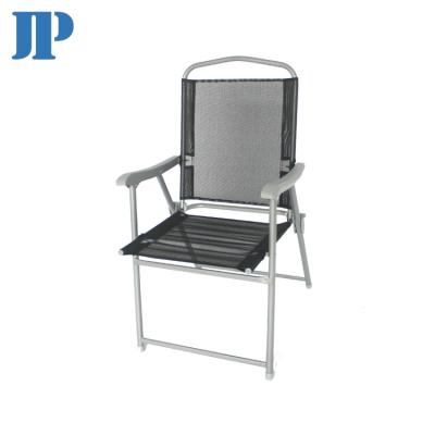 China Traditional Hot Sale Teslin Mesh Outdoor Steel Camping Garden Foldable Armrest Dining Chair for sale