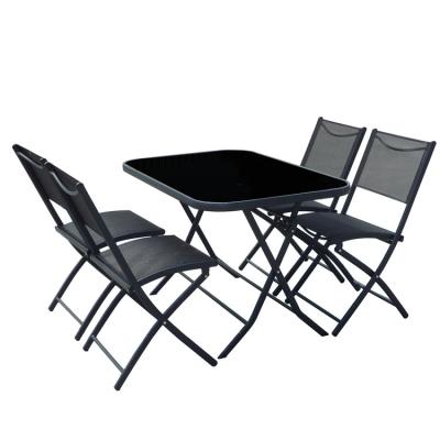 China Metal Bistro Garden Furniture Traditional Steel Folding Table And Chair for sale