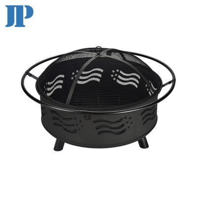 China Fire Pits Outdoor Pit Log Burner Garden Patio Backyard Garden Outdoor Use Black Metal Fire Pit for sale