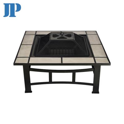 China Fire Pits Outdoor Square Wood Slate Burning Fire Pit Top Table for sale