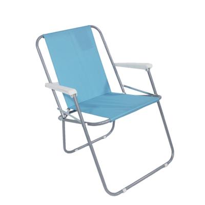 China Easily Assumed Cheap Steel Garden Chair Spring Folding Beach Chair With Armrest for sale