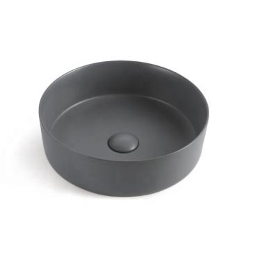 China Matt Italy Design Easy Clean Deep Dark Gray Art Basin Fancy Ceramic Washhand Sink Basin Basin for sale