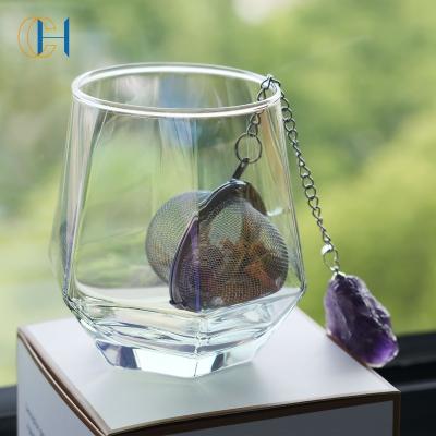 China 2021 PORTABLE Crystal Healing Stone Gemstone Crystal Tea Infuser Strainer for sale