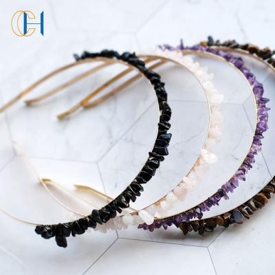 China 100% fashionable women's natural crystal quartz Crystal Jewelry Luxury Headbands Crown for sale