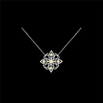 China Original Design Exquisite Romantic LOGO Pendant Custom Made 925 Sterling Silver Jewelry Crystal Necklace for sale