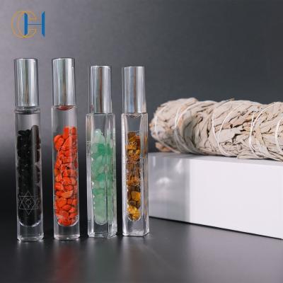 China Custom Logo Essential Oil Gemstone Roller Ball Bottle Personal Care for sale