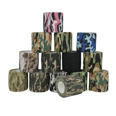 China Military fans camouflage Tactical Camo Stretch Tape Bandage Camping Hunting Camouflage Tape First Aid Bandage Shooting Gun Paintball Accessories zu verkaufen