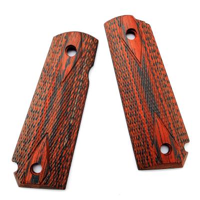 China Wooden CNC Material 2Pieces custom  Tactics High Polished  anti skid sheet 1911 Wood Grips for sale