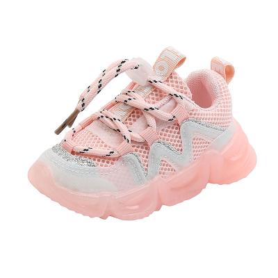 China Fashion Trend New Autumn Fashion Lighting Children's Running Shoes Lace Up Soft Sole Shoes for sale