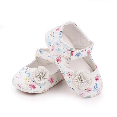 China New Arrival Fashion Trend PU Baby Shoes Soft Comfortable Flower Casual Shoes for sale